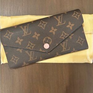 Louis Vuitton Brown and Pink Monogram Wallet